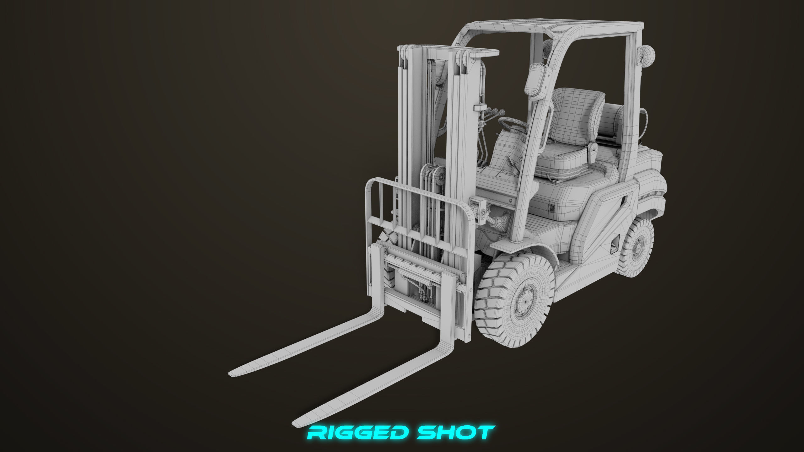 Forklift Truck 02 Old Dusty All PBR Unity UE Textures Low-poly 3D model_42