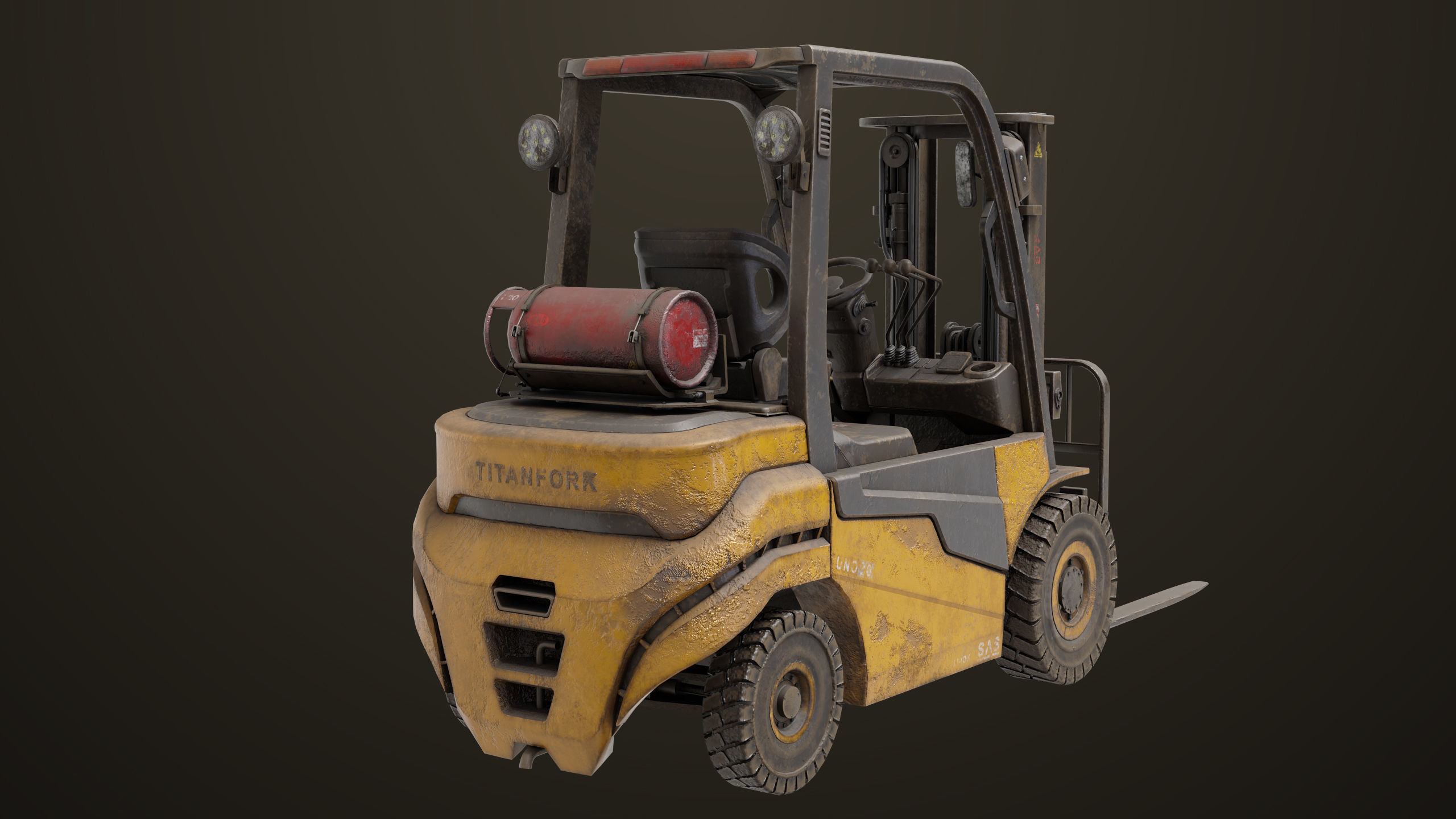 Forklift Truck 02 Old Dusty All PBR Unity UE Textures Low-poly 3D model_12