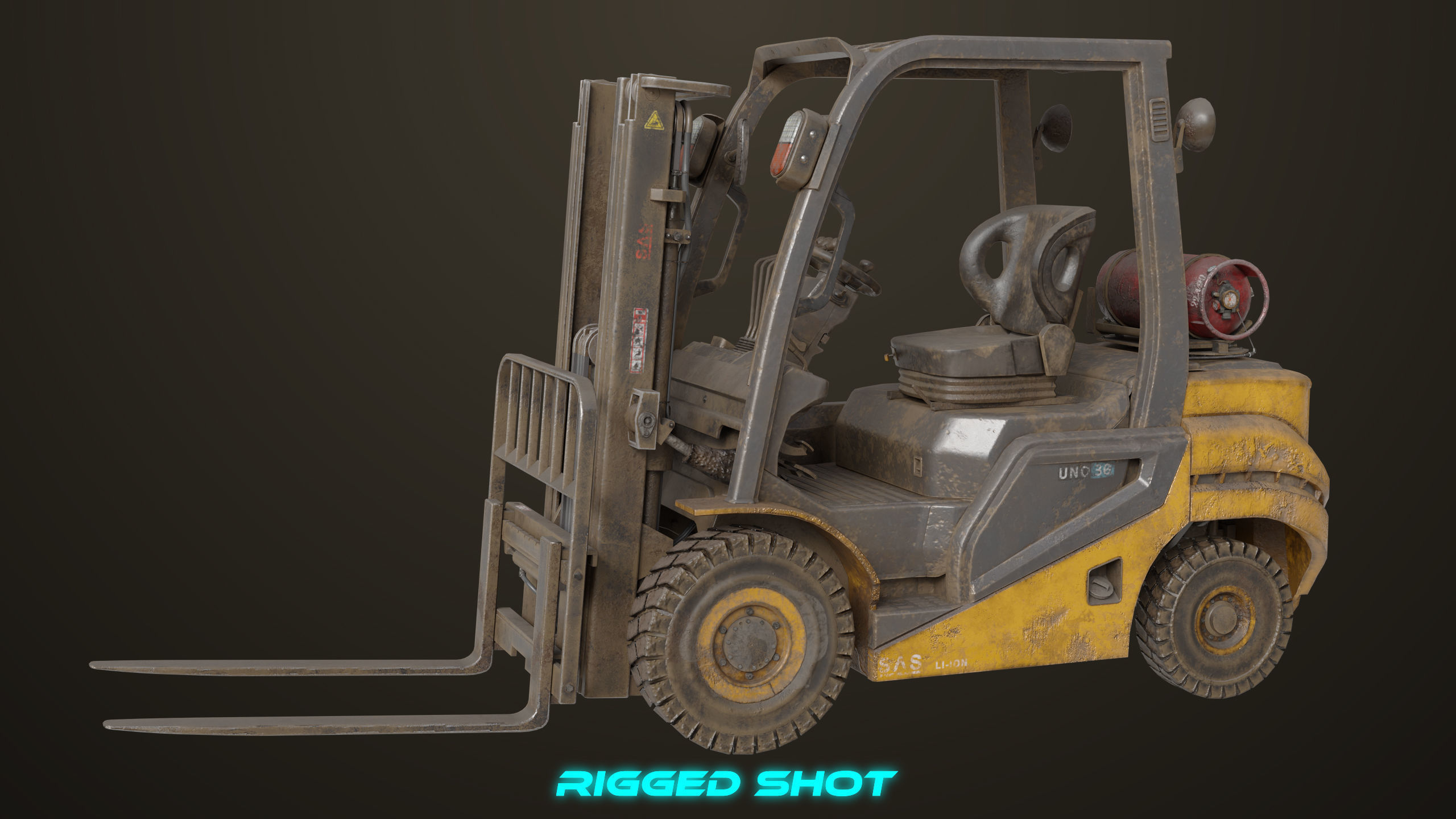 Forklift Truck 02 Old Dusty All PBR Unity UE Textures Low-poly 3D model_27