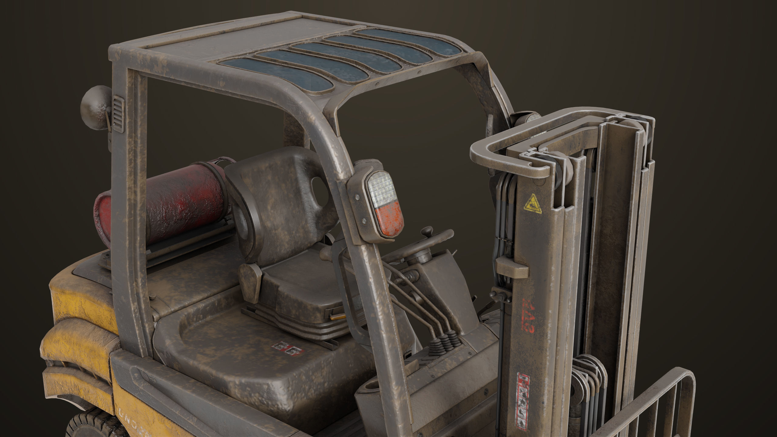 Forklift Truck 02 Old Dusty All PBR Unity UE Textures Low-poly 3D model_8