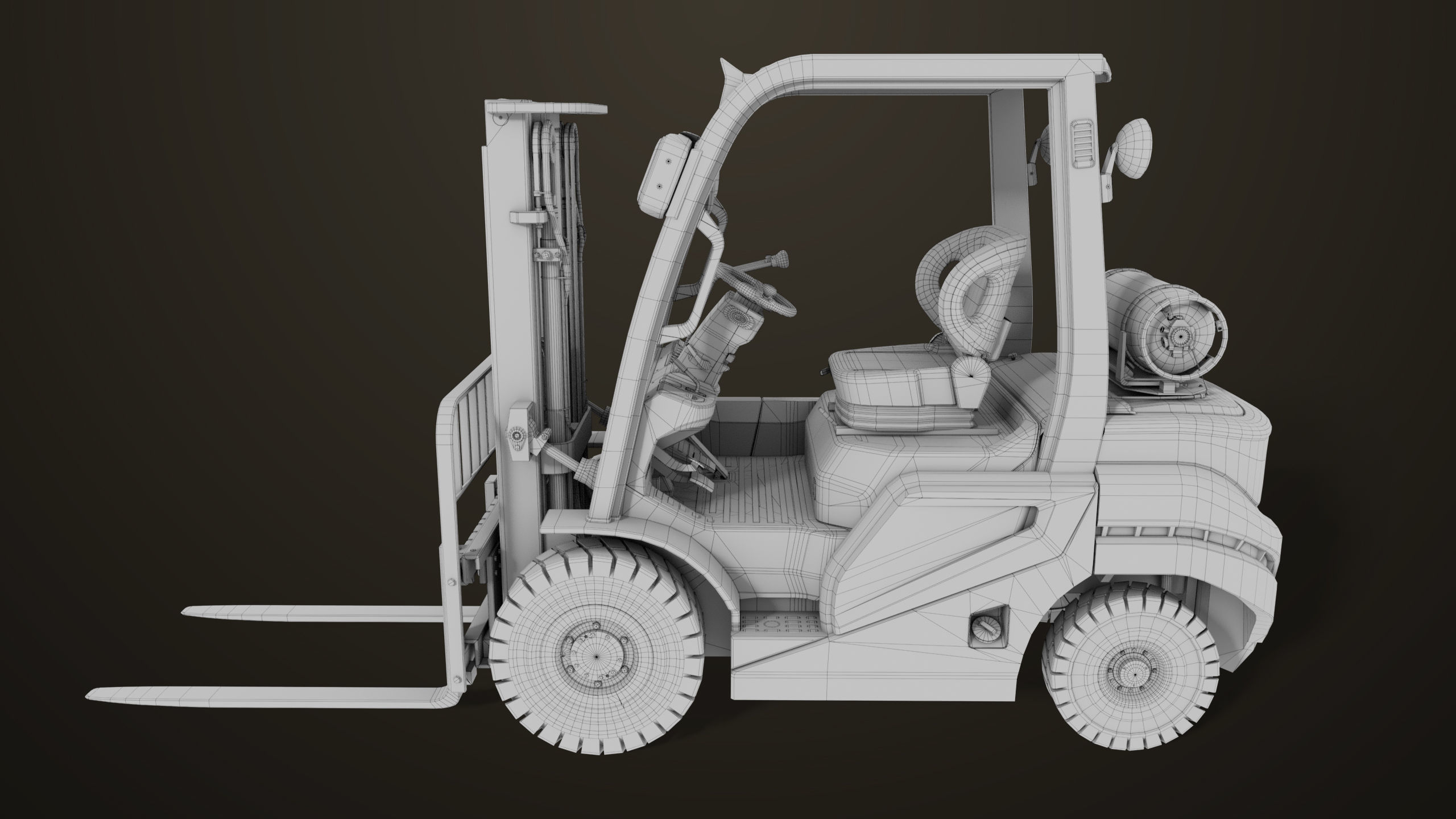 Forklift Truck 02 Old Dusty All PBR Unity UE Textures Low-poly 3D model_34