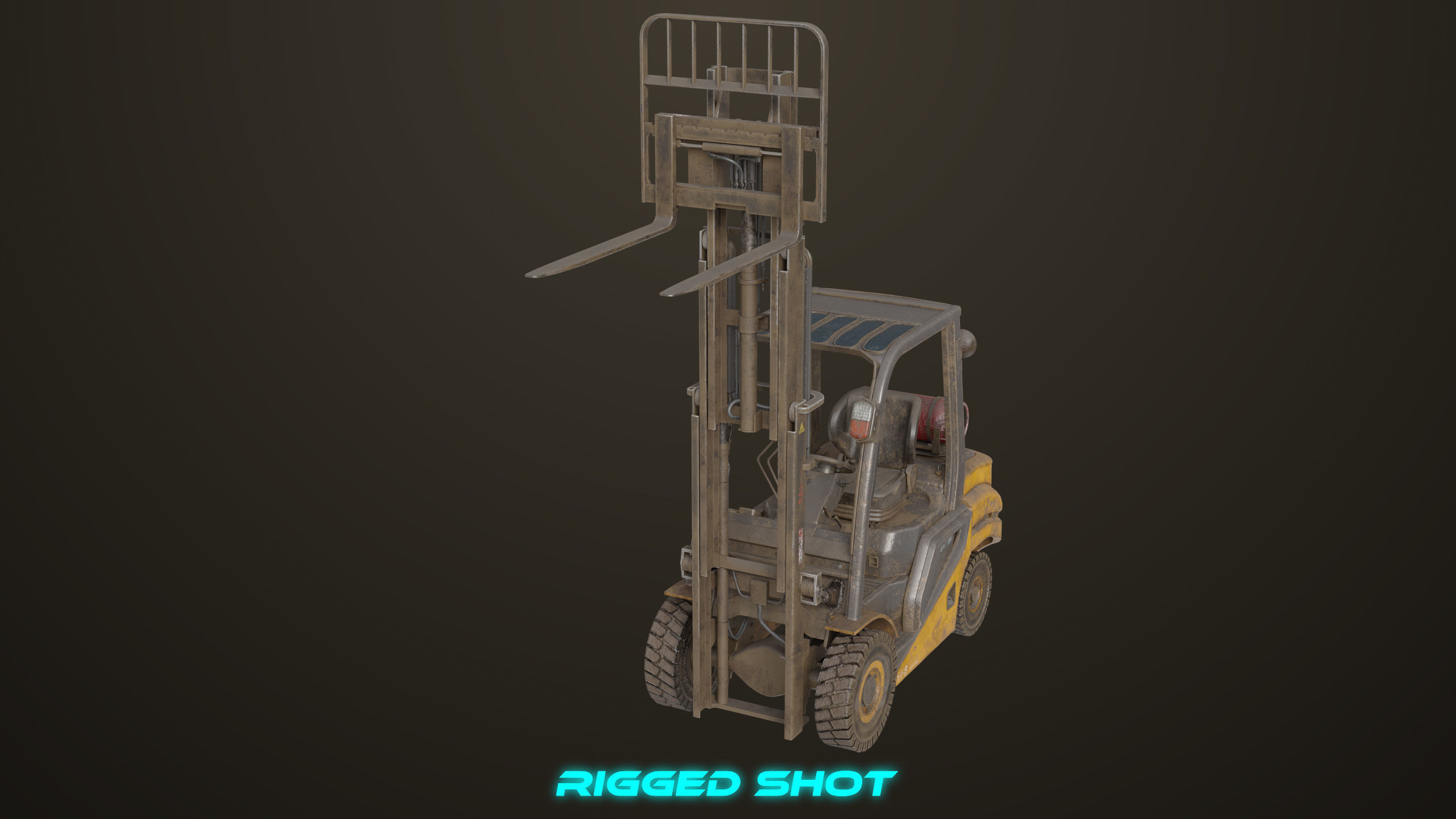 Forklift Truck 02 Old Dusty All PBR Unity UE Textures Low-poly 3D model_22