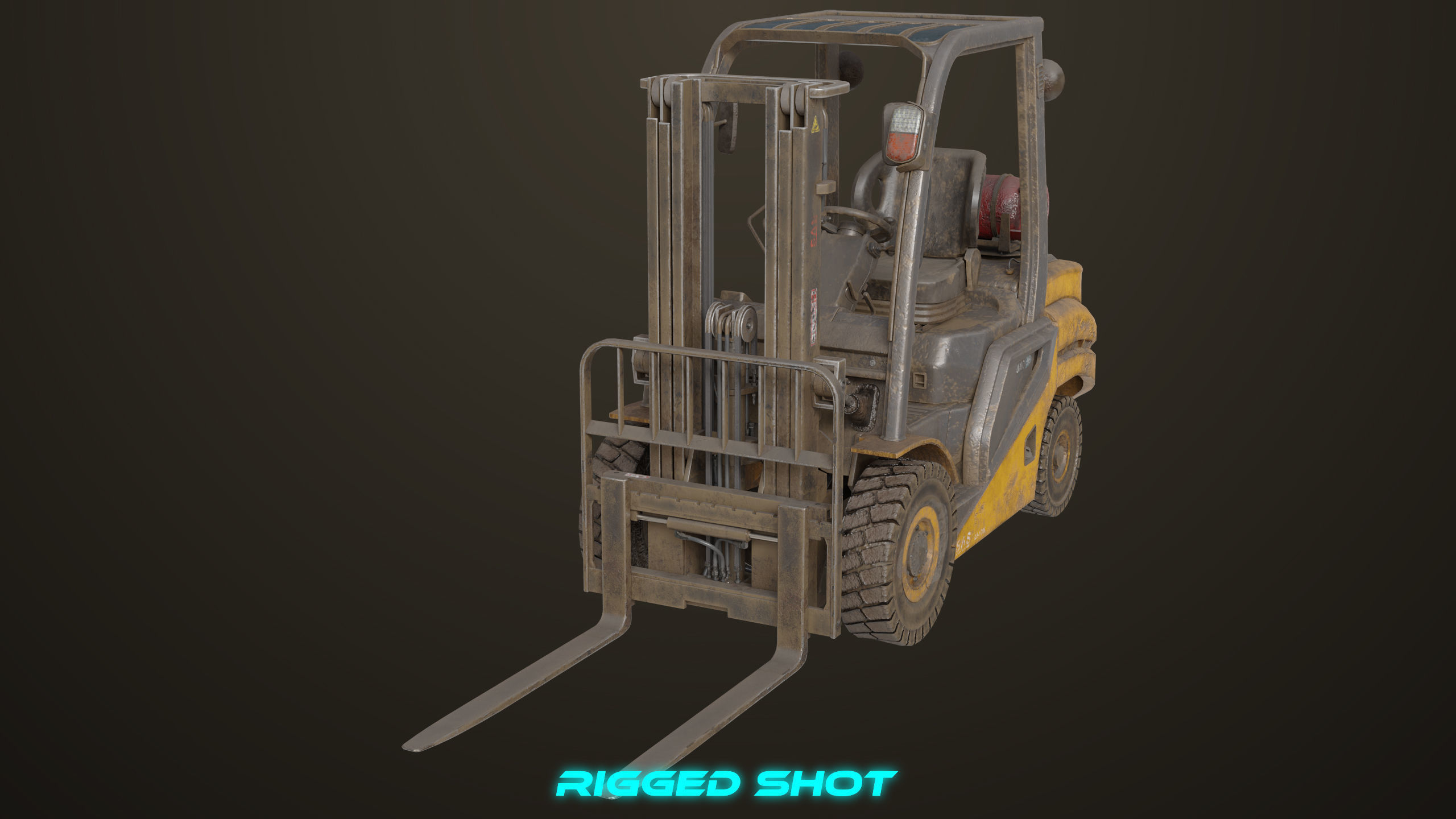 Forklift Truck 02 Old Dusty All PBR Unity UE Textures Low-poly 3D model_16