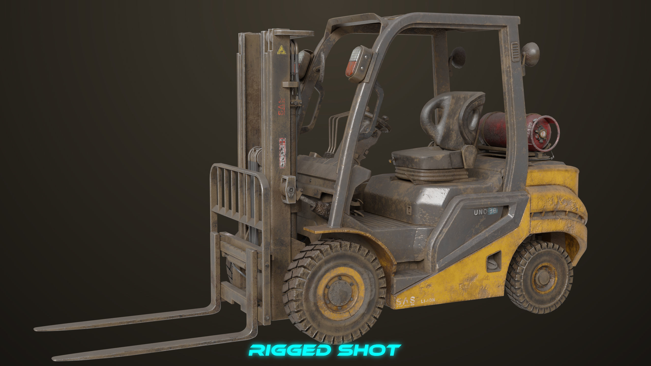 Forklift Truck 02 Old Dusty All PBR Unity UE Textures Low-poly 3D model_24