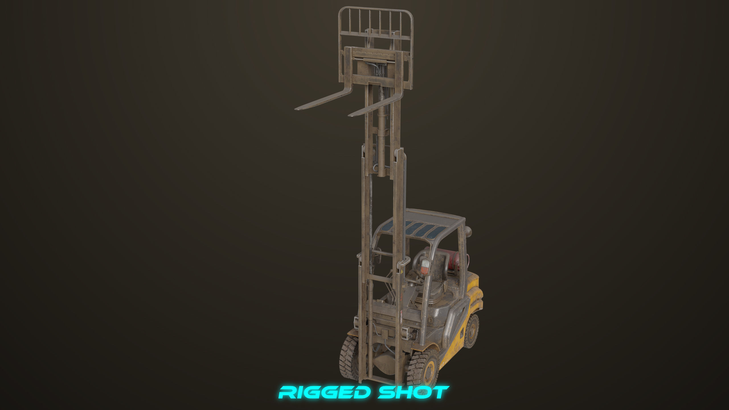 Forklift Truck 02 Old Dusty All PBR Unity UE Textures Low-poly 3D model_23