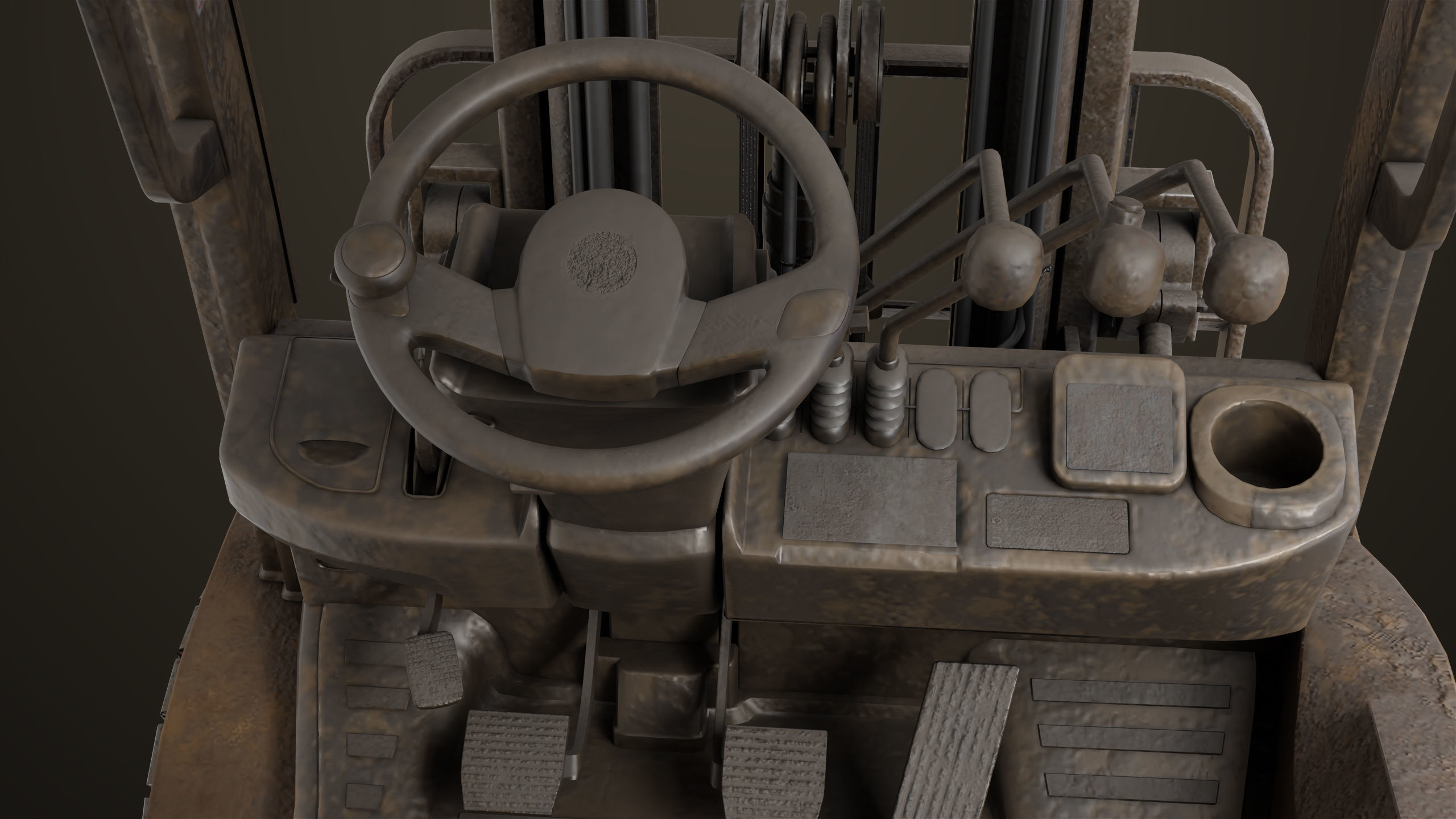 Forklift Truck 02 Old Dusty All PBR Unity UE Textures Low-poly 3D model_7