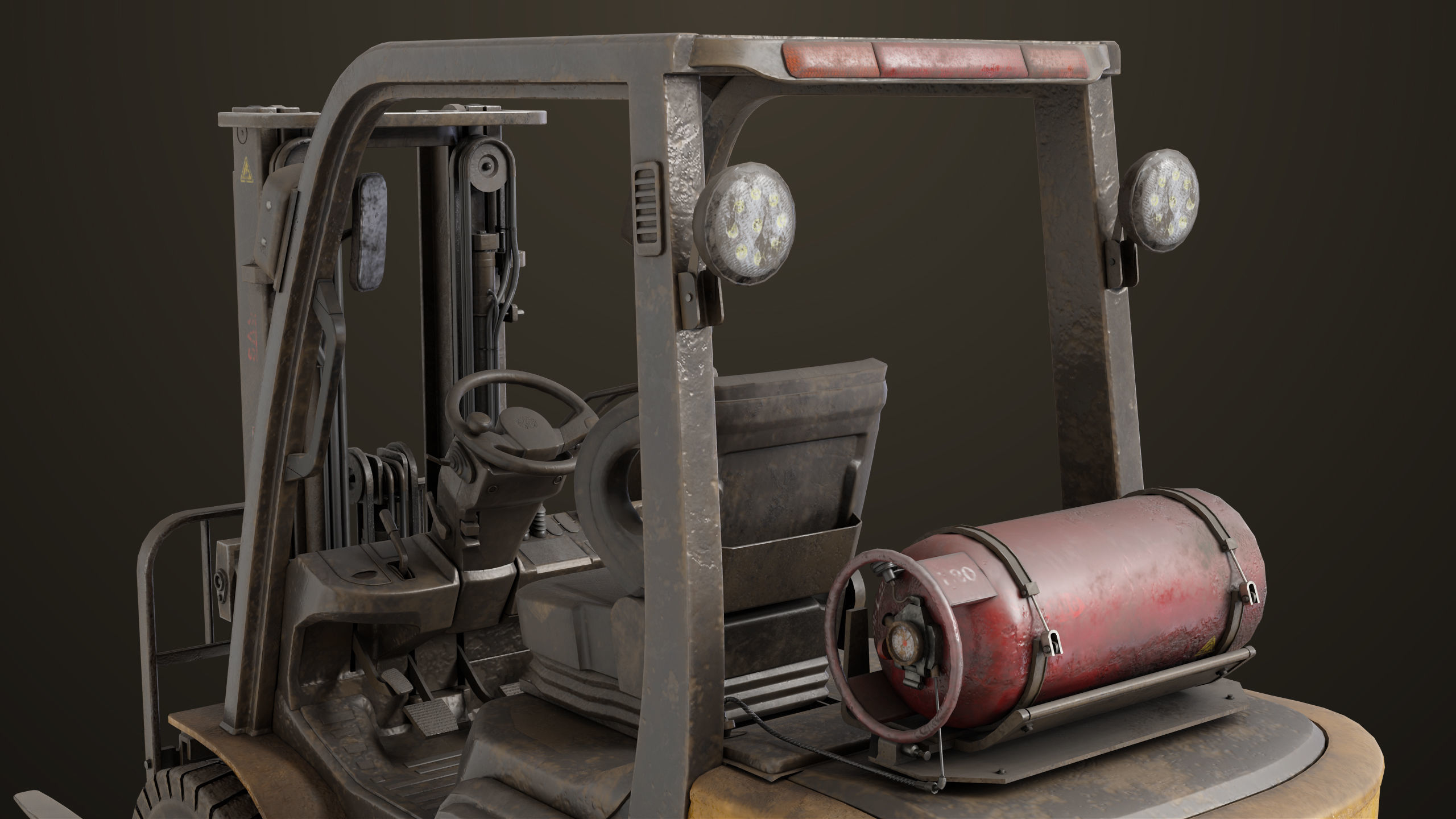 Forklift Truck 02 Old Dusty All PBR Unity UE Textures Low-poly 3D model_5