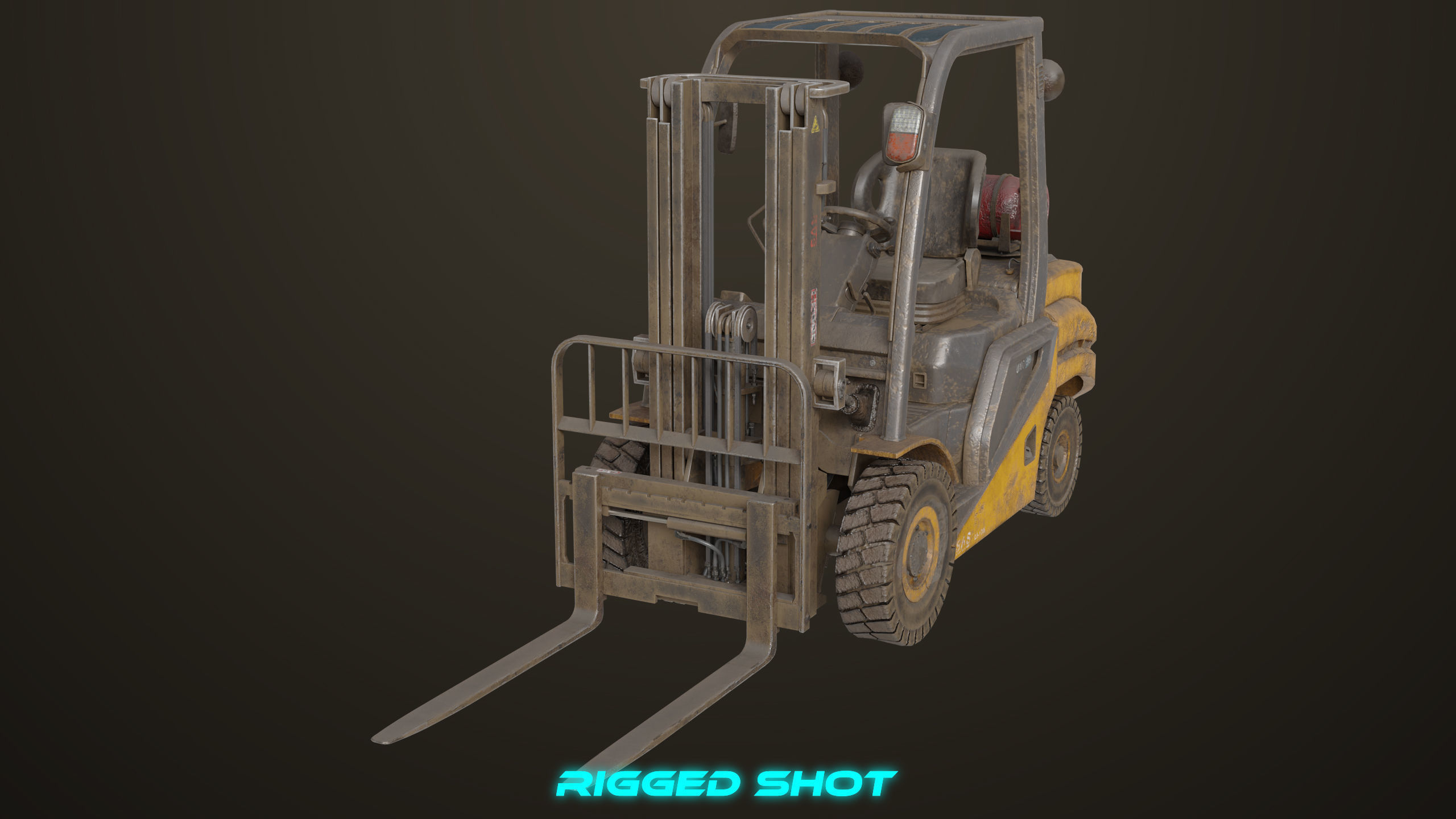 Forklift Truck 02 Old Dusty All PBR Unity UE Textures Low-poly 3D model_17