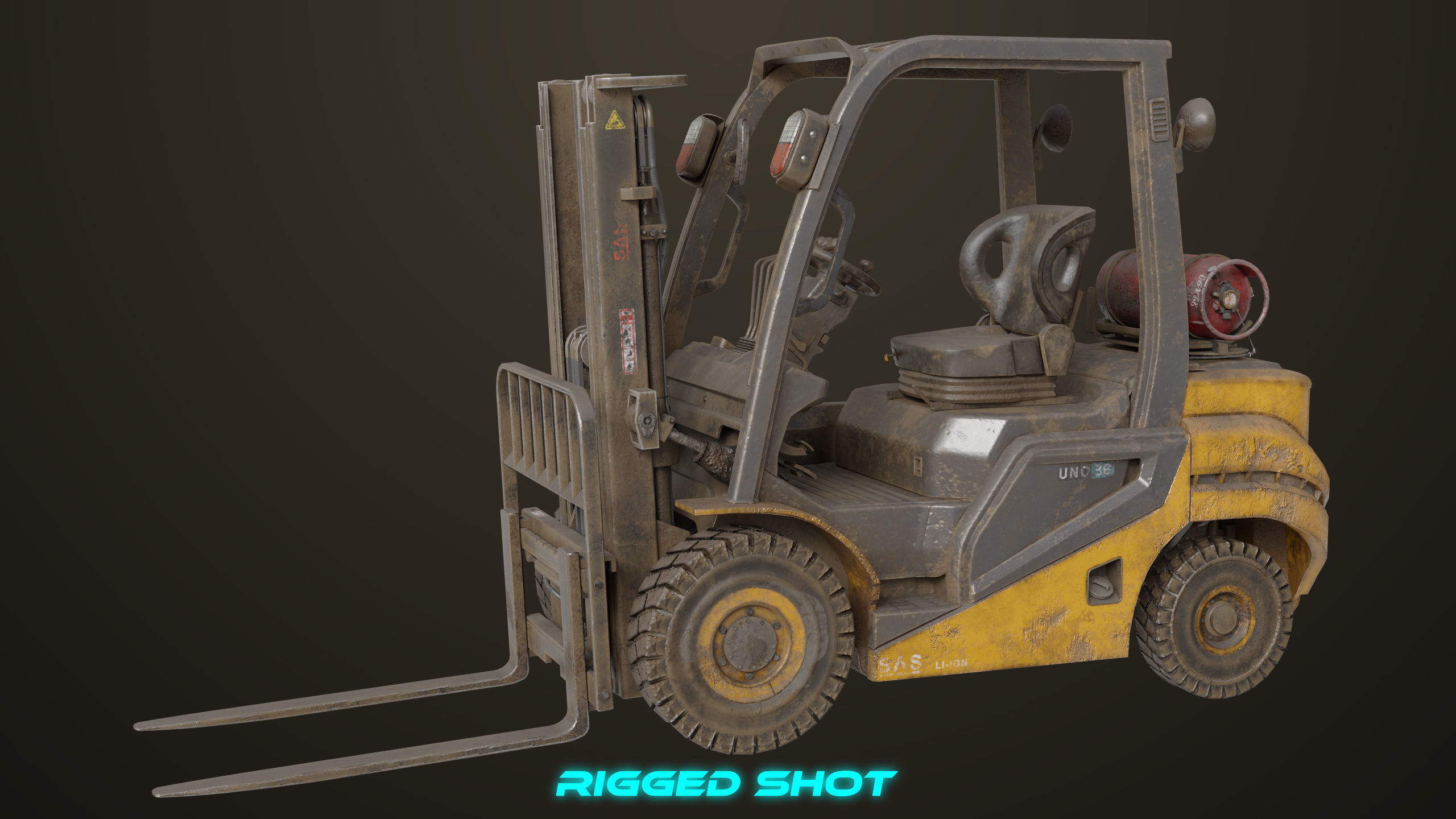 Forklift Truck 02 Old Dusty All PBR Unity UE Textures Low-poly 3D model_25