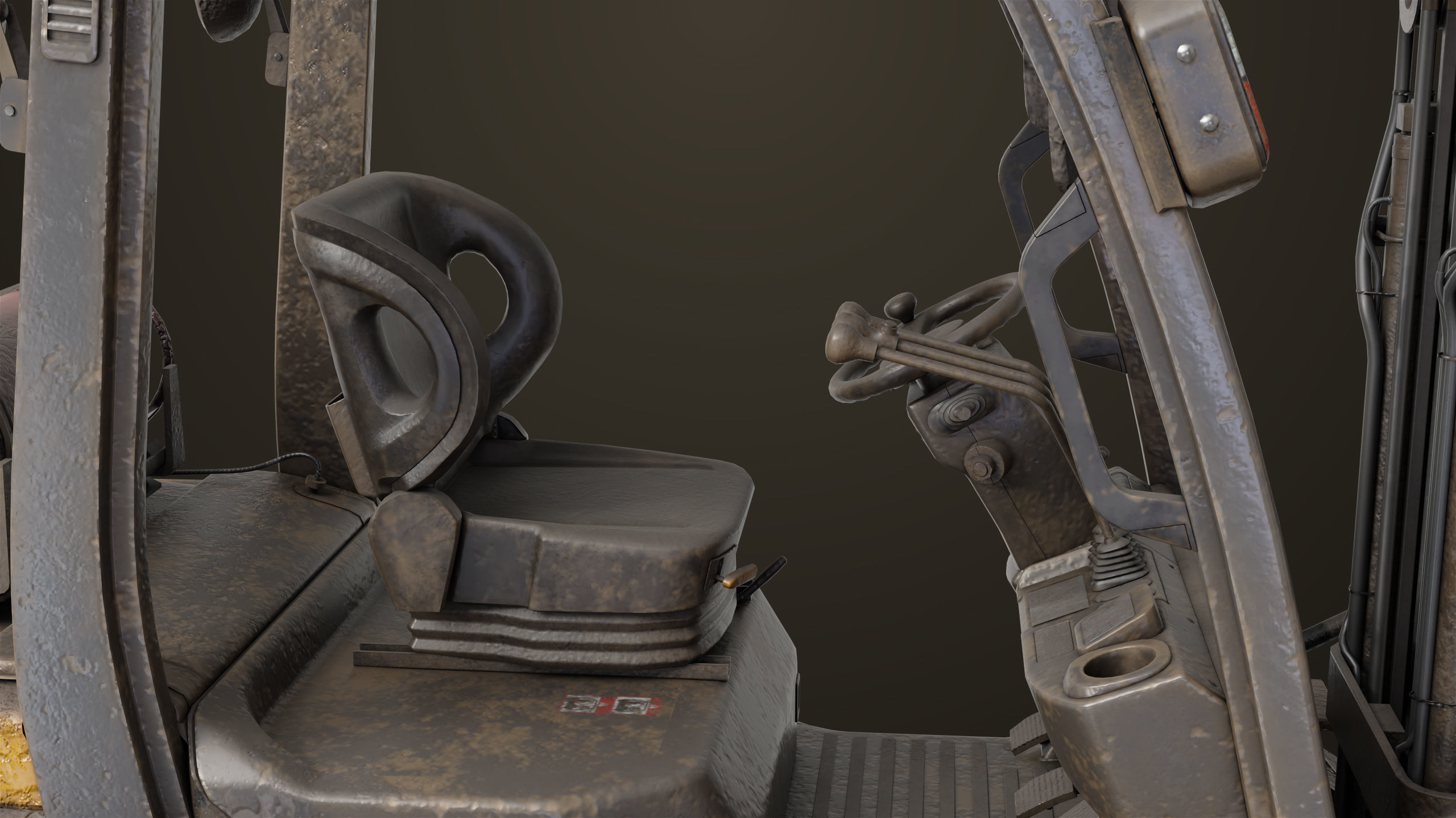 Forklift Truck 02 Old Dusty All PBR Unity UE Textures Low-poly 3D model_6
