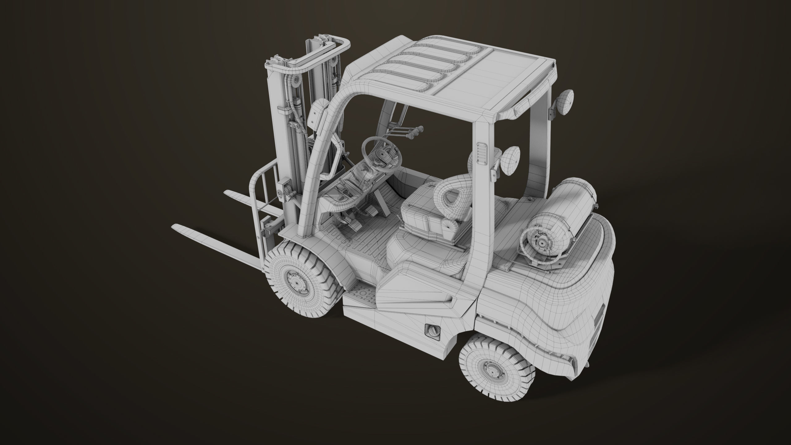Forklift Truck 02 Old Dusty All PBR Unity UE Textures Low-poly 3D model_38
