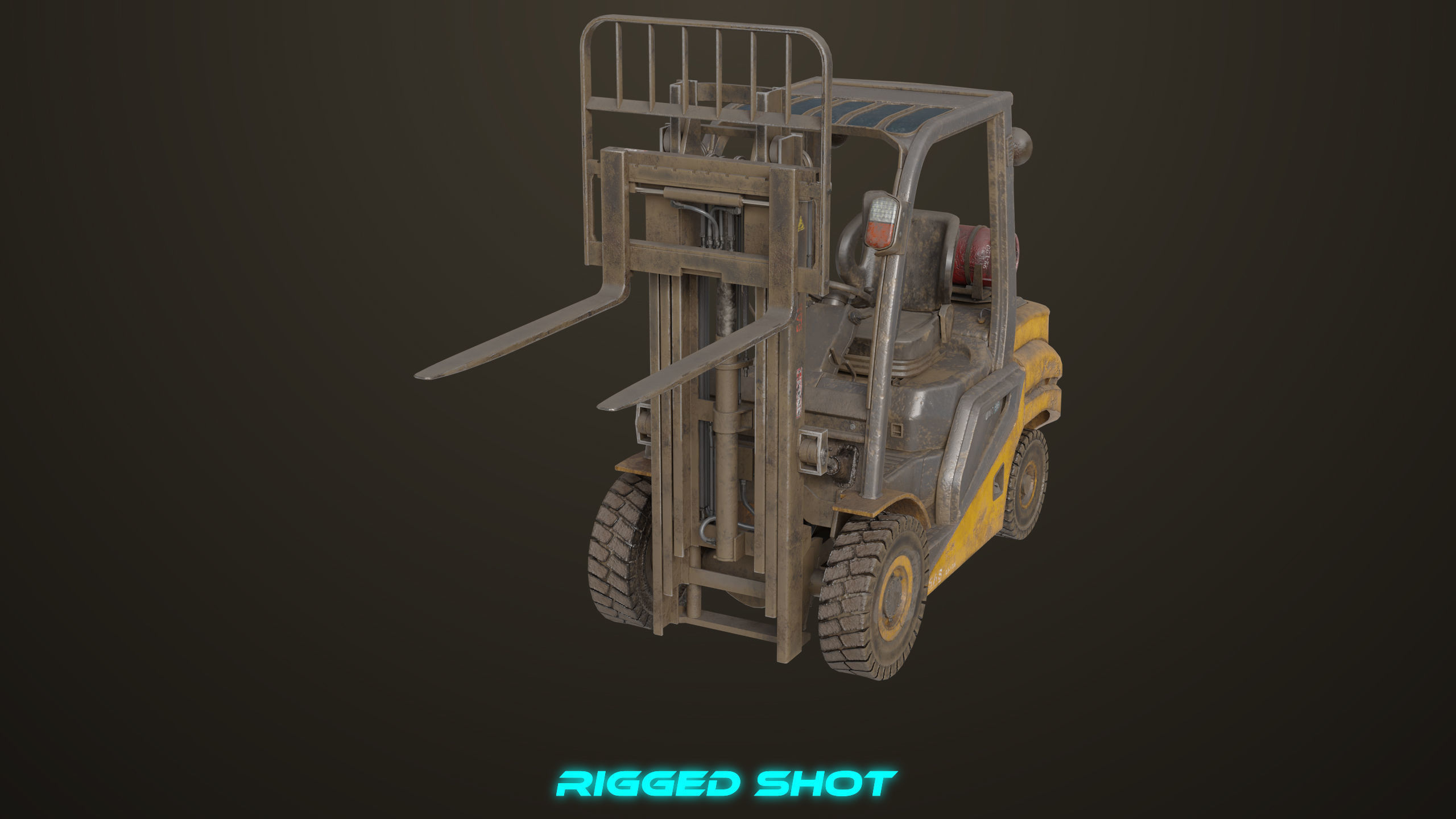 Forklift Truck 02 Old Dusty All PBR Unity UE Textures Low-poly 3D model_21