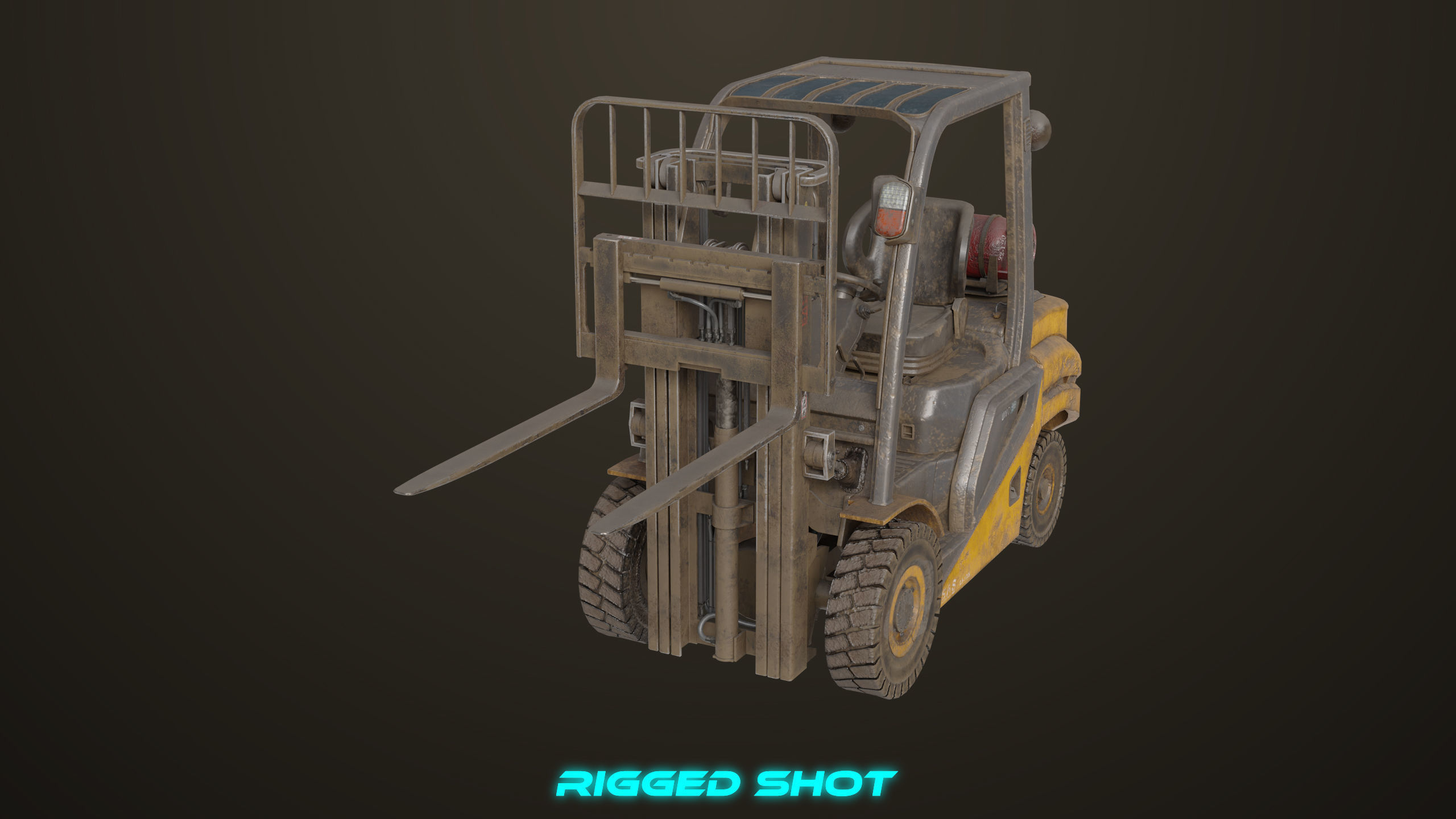 Forklift Truck 02 Old Dusty All PBR Unity UE Textures Low-poly 3D model_20