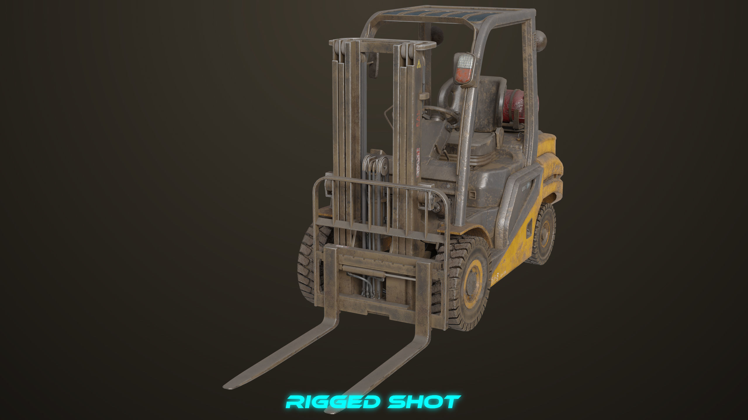 Forklift Truck 02 Old Dusty All PBR Unity UE Textures Low-poly 3D model_15