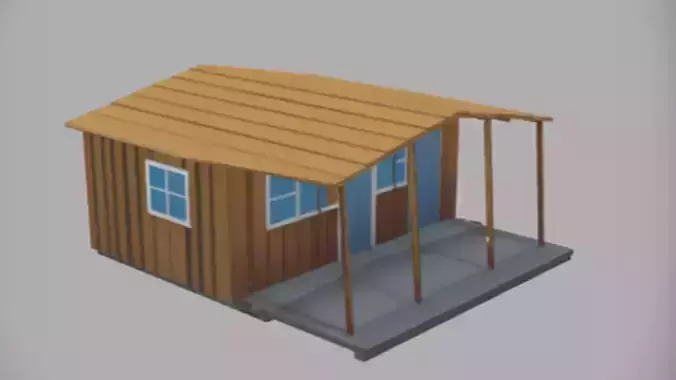 wooden cabin with two doors