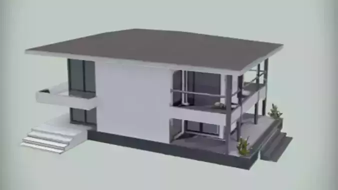 Modern two story house 3D model