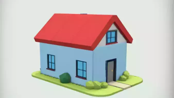 cartoon house model 3D model