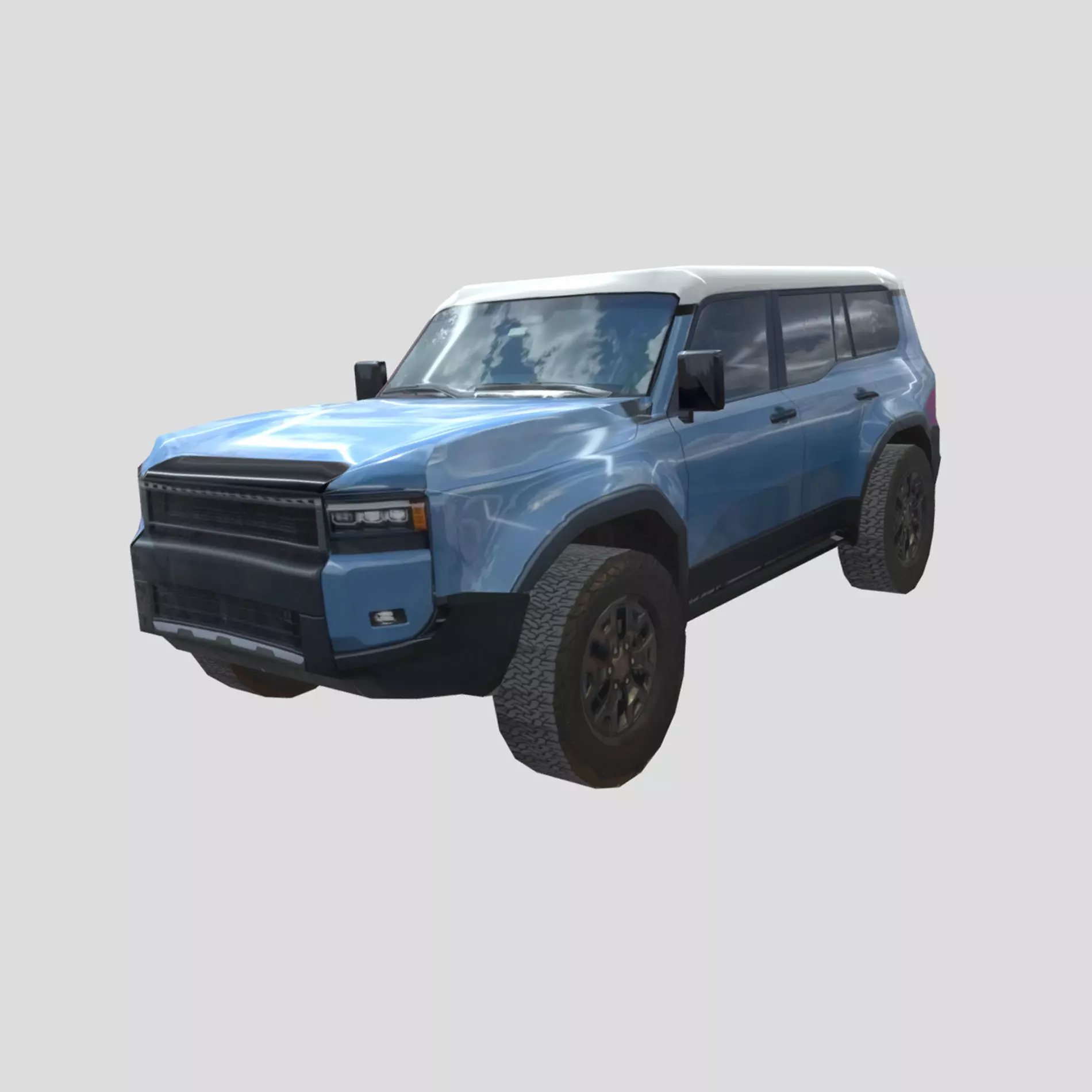 SUV off road lo-poly 3d model no logos Low-poly 3D model
