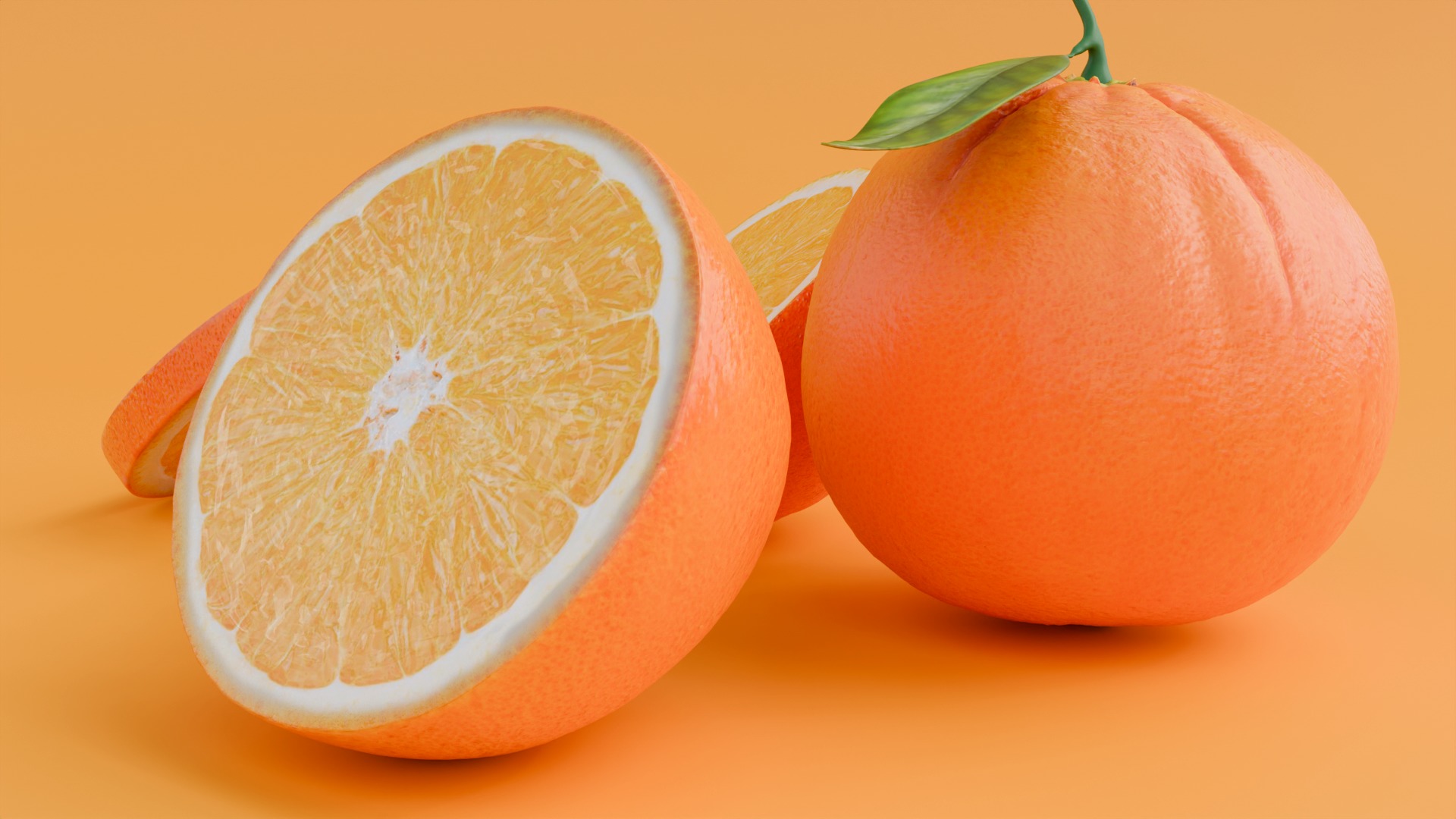 Orange Fruit 3d Model 3D model_3
