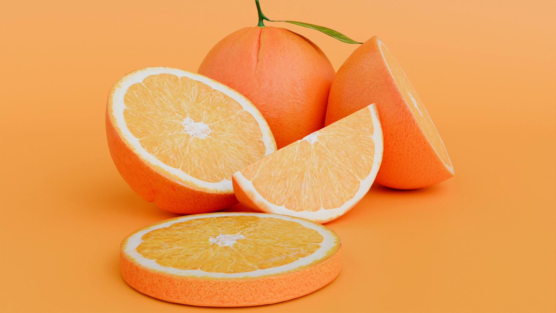 Orange Fruit 3d Model 3D model_1