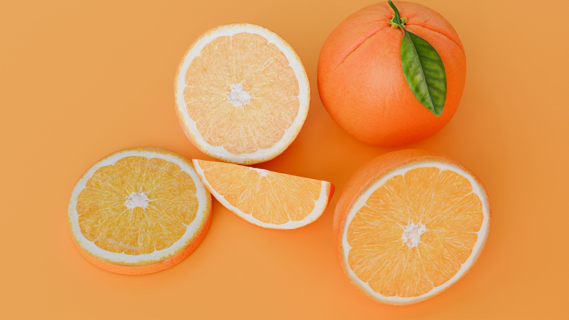 Orange Fruit 3d Model 3D model_2