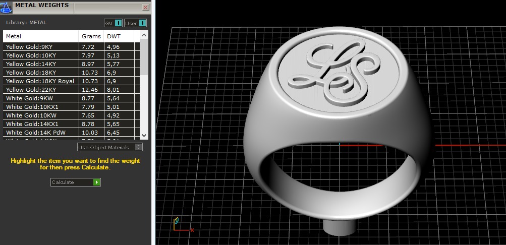 Ring with letters L S N011312 3D print model_9