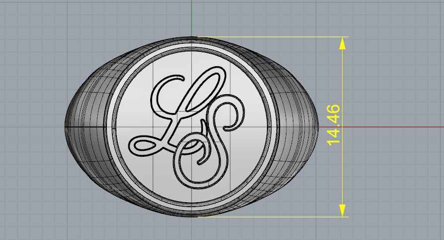 Ring with letters L S N011312 3D print model_7