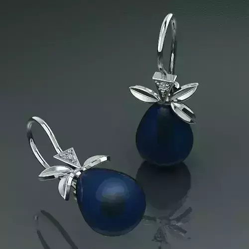 Earrings with pearls N011289 3D print model