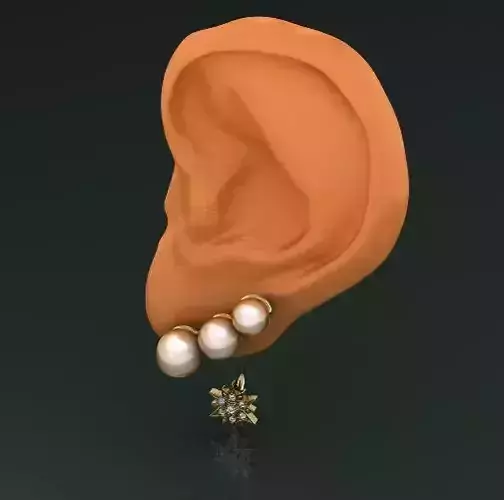 Earrings with pearls N011282 3D print model