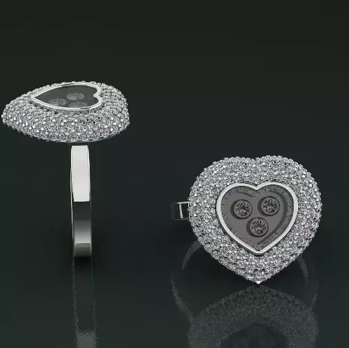 Heart ring N011276 3D print model