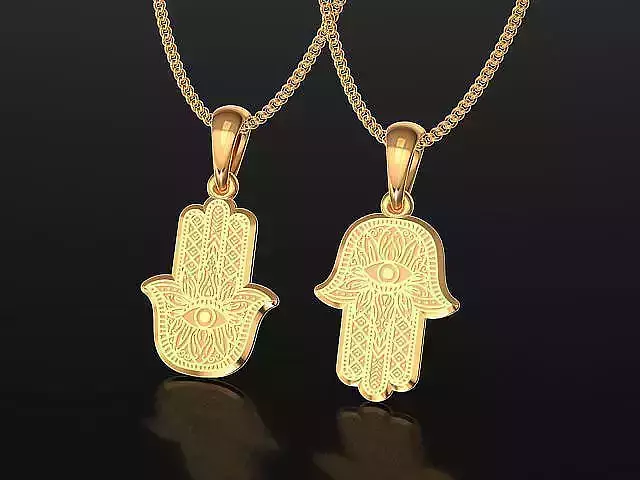Hamsa hand pendant necklace for 3d print