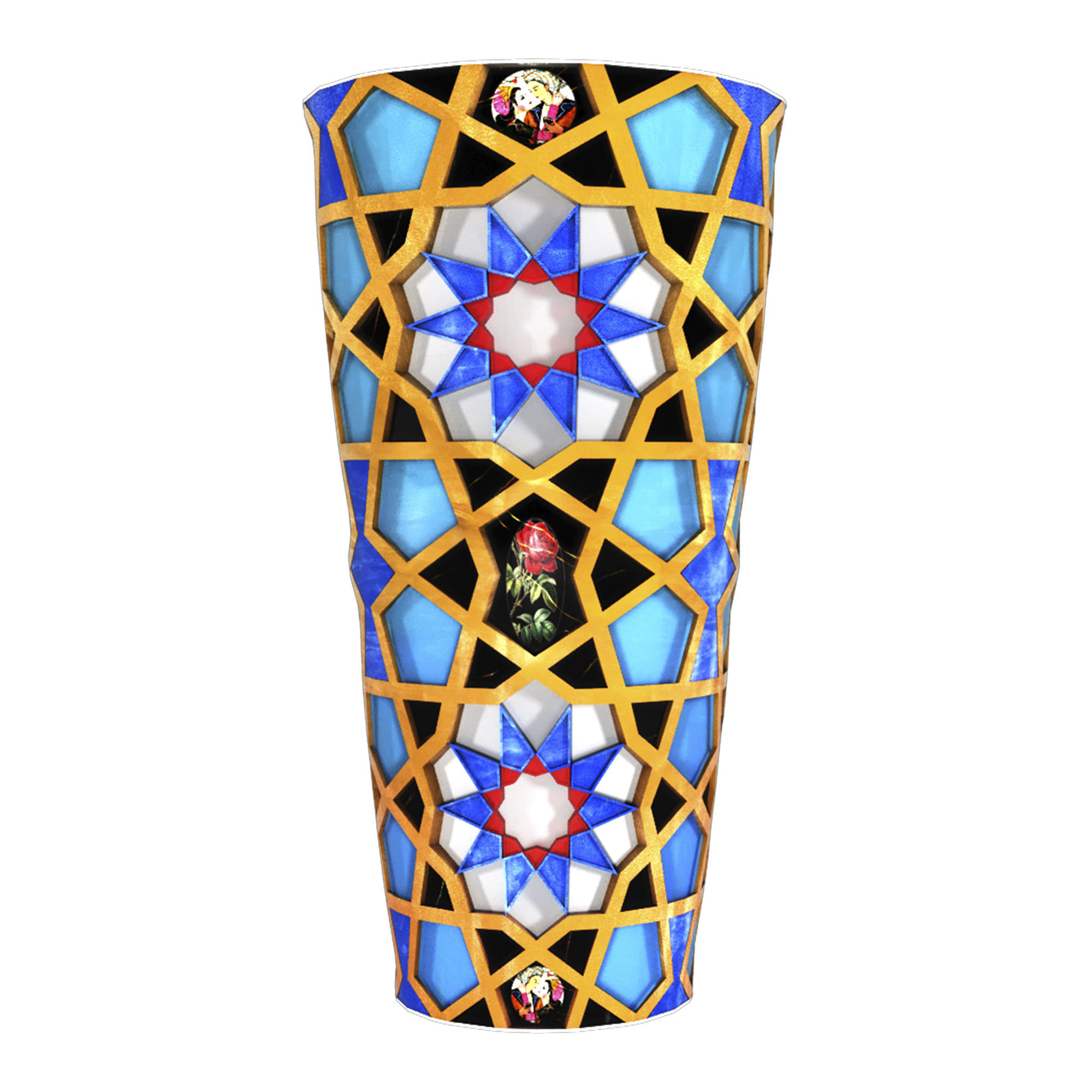Collection of traditional vases and traditional panels 3D model_16