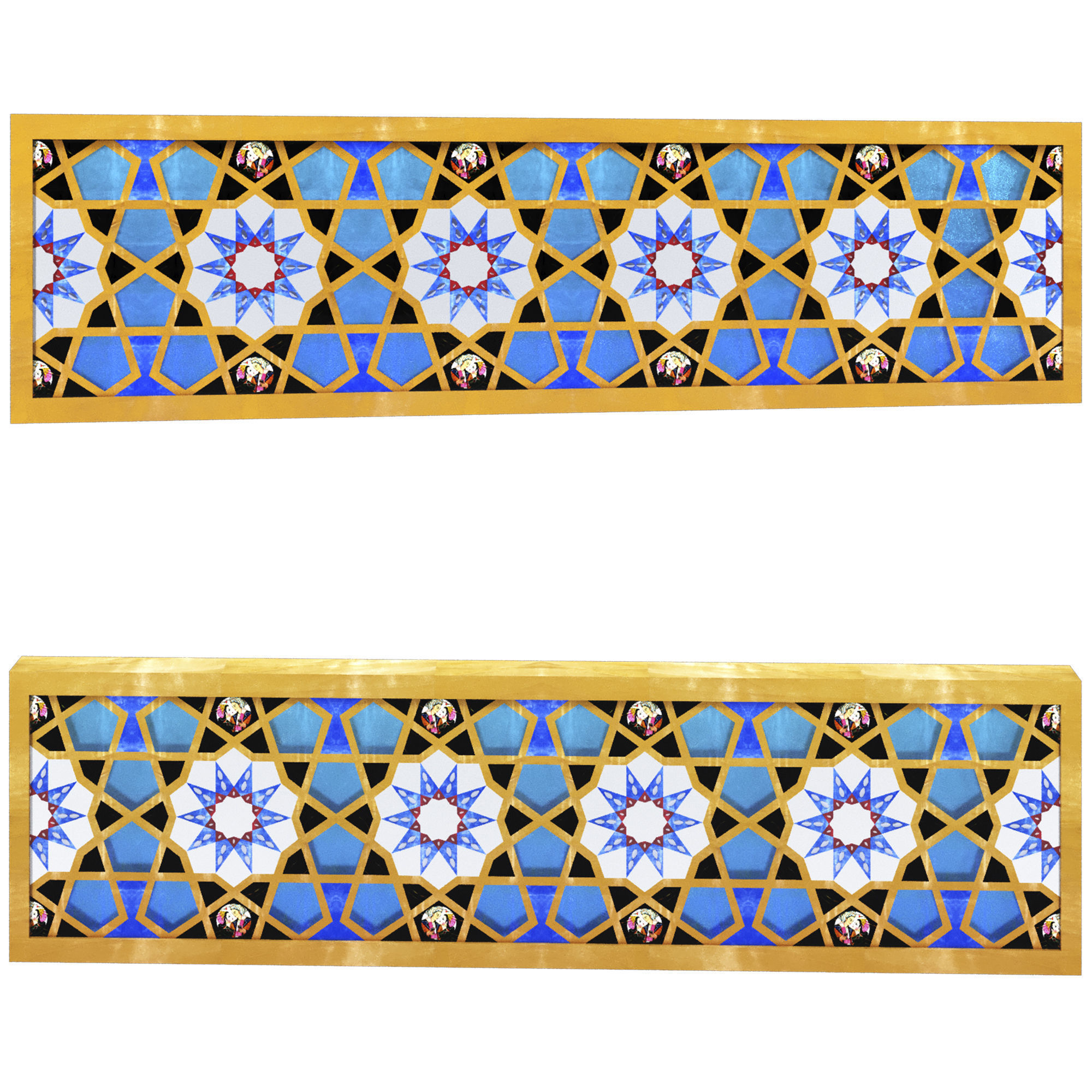 Collection of traditional vases and traditional panels 3D model_20