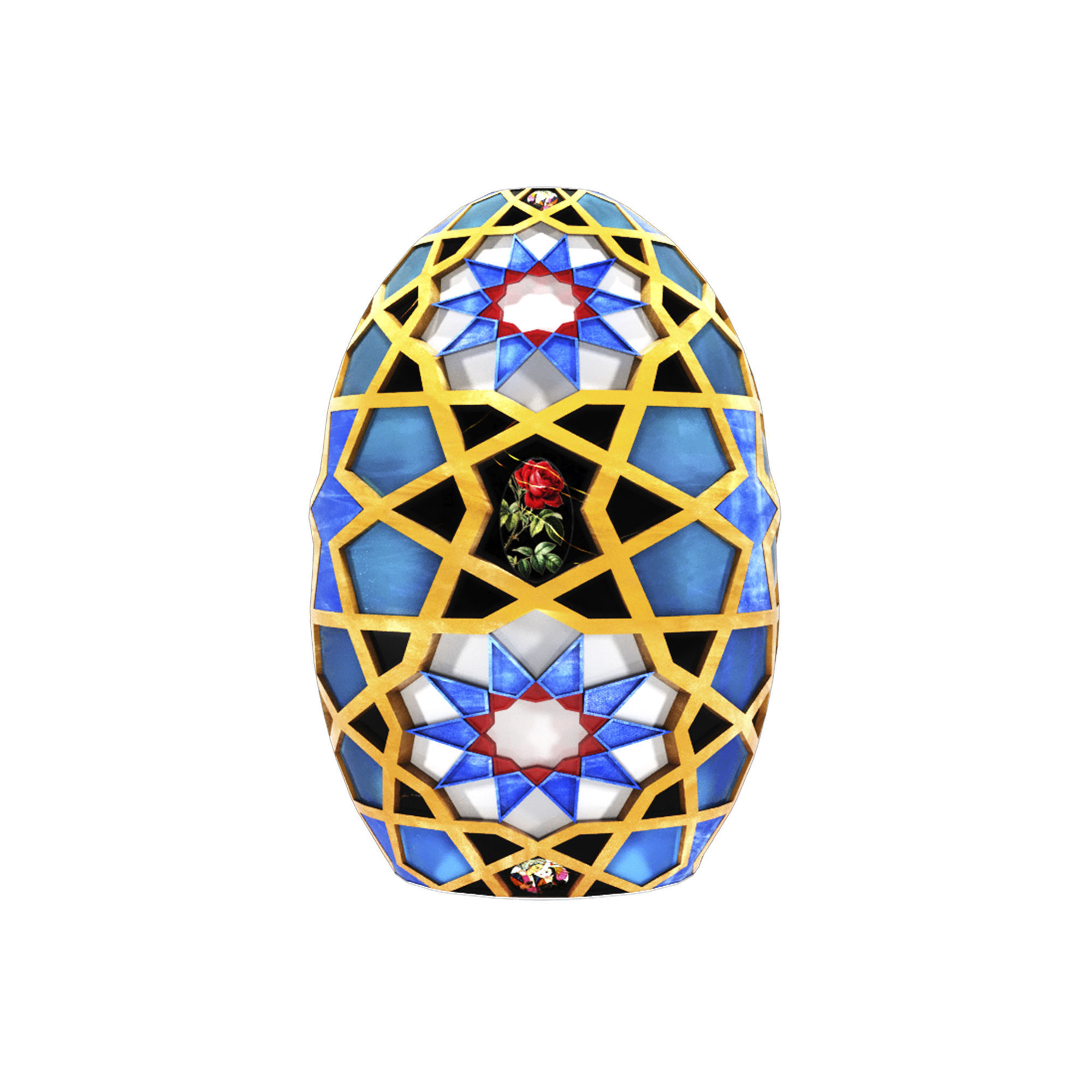 Collection of traditional vases and traditional panels 3D model_21