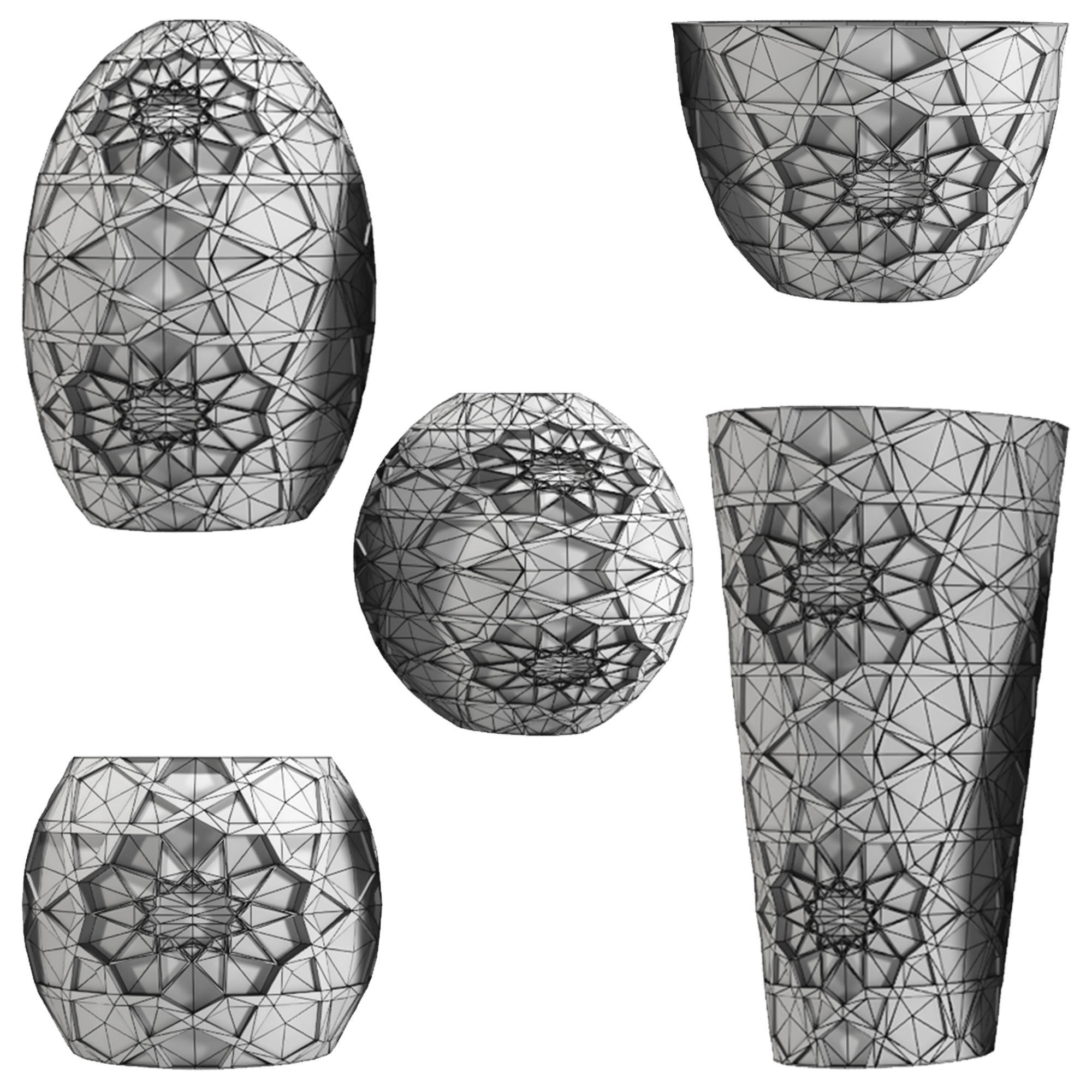 Collection of traditional vases and traditional panels 3D model_19