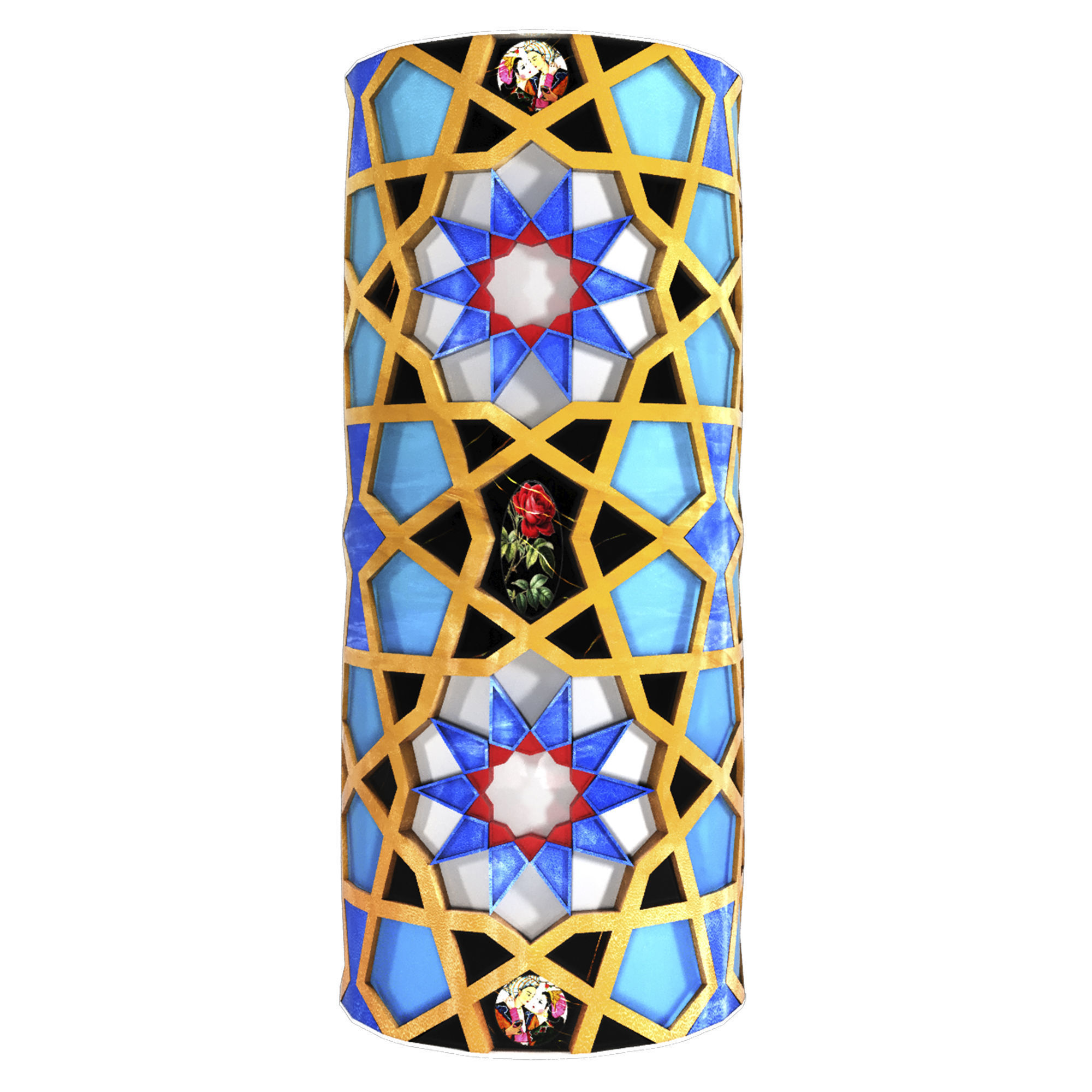 Collection of traditional vases and traditional panels 3D model_5