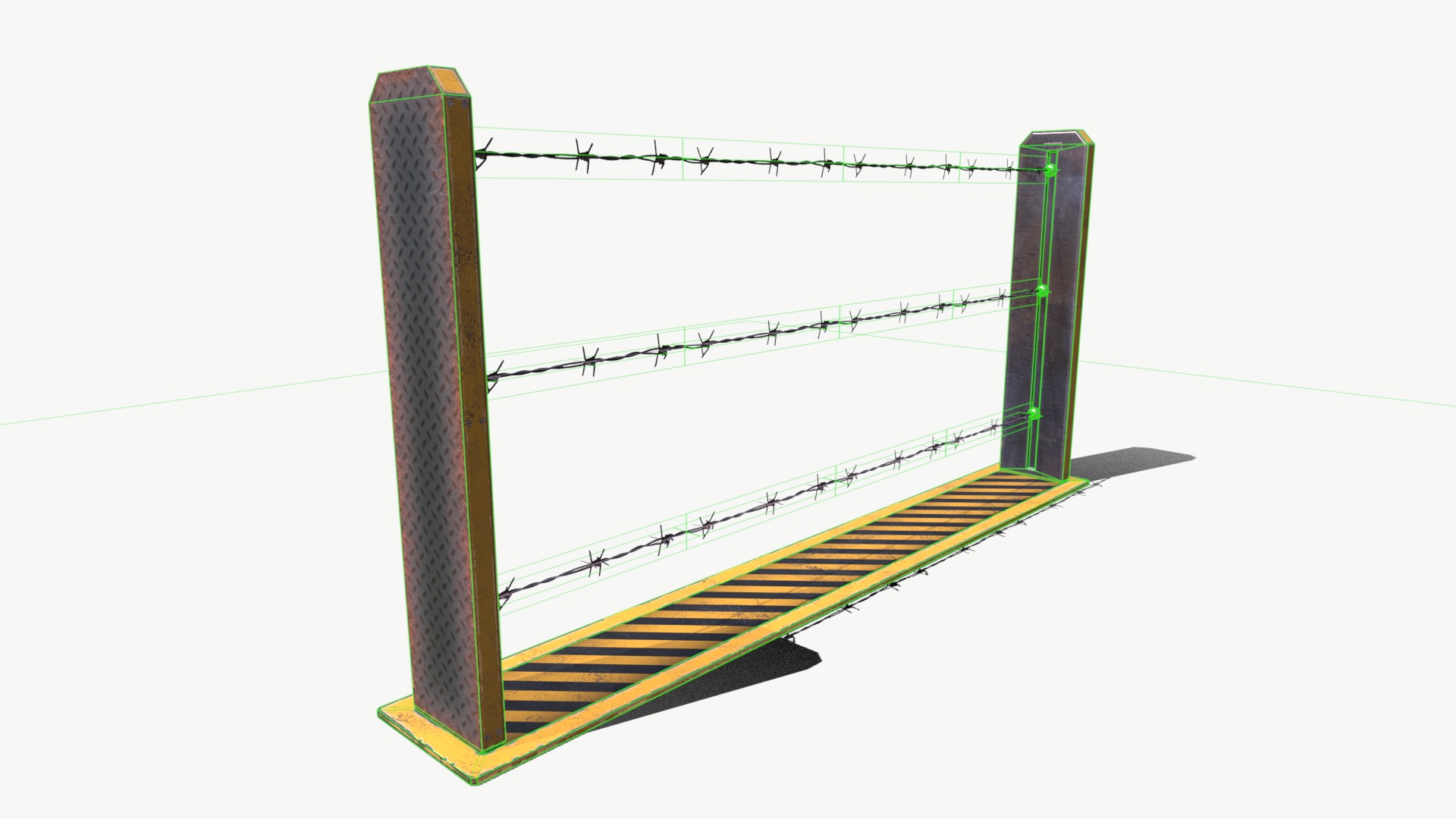barbed wire 2 Low-poly 3D model_13