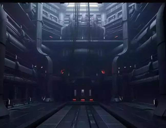 Cyberpunk Interior Scene v15 - The Research Facility 3D model