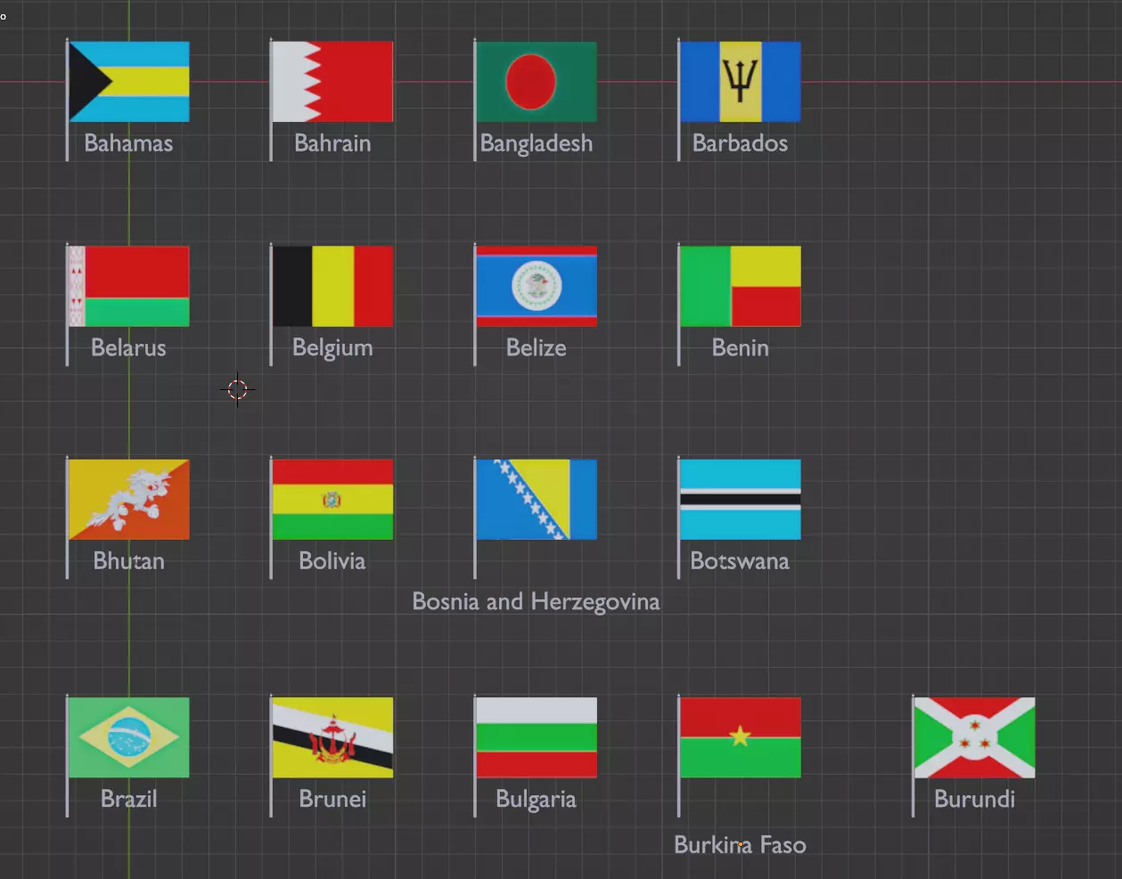 Flag Letter B Low-poly 3D model