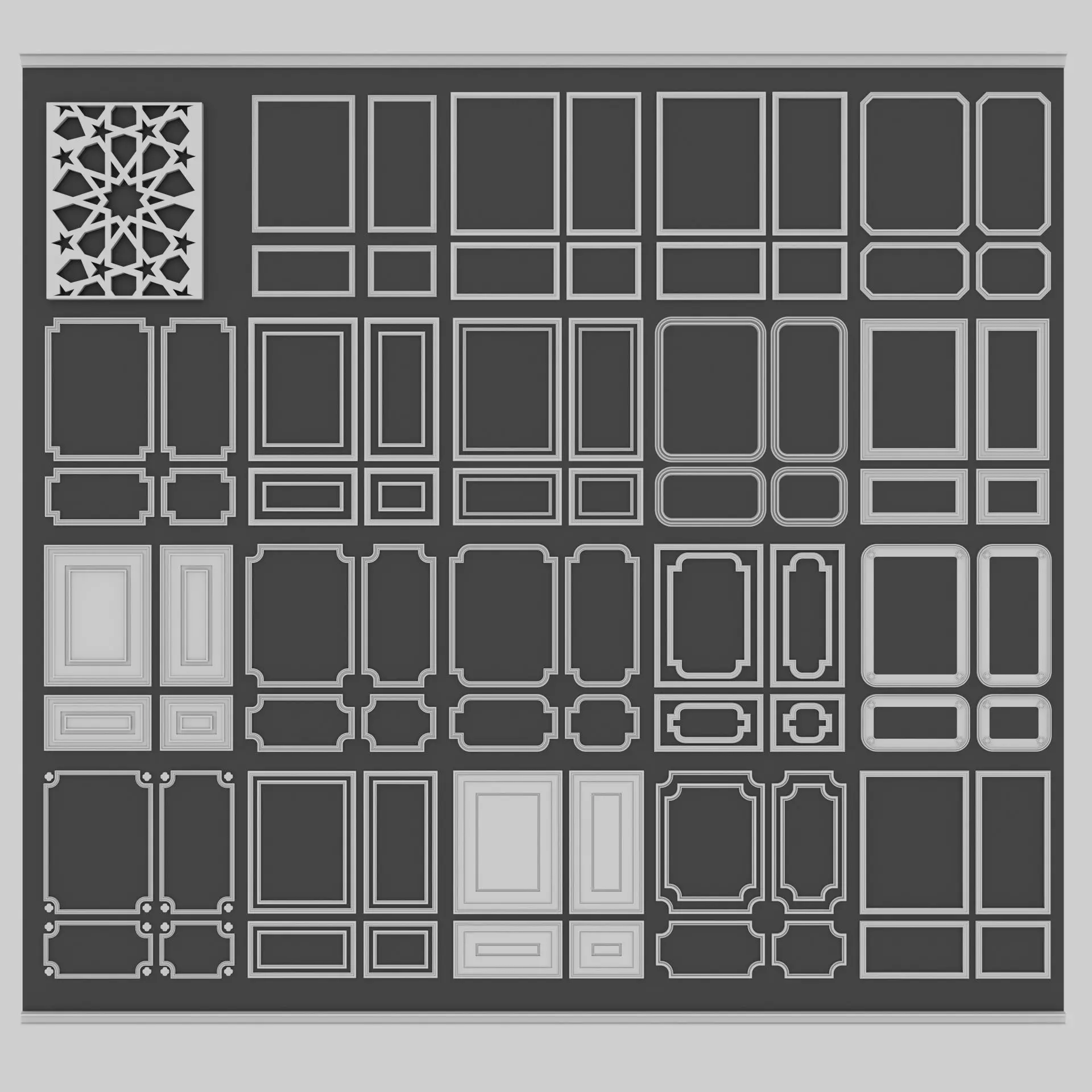 Decorative Wall Mouldings 3D model_0