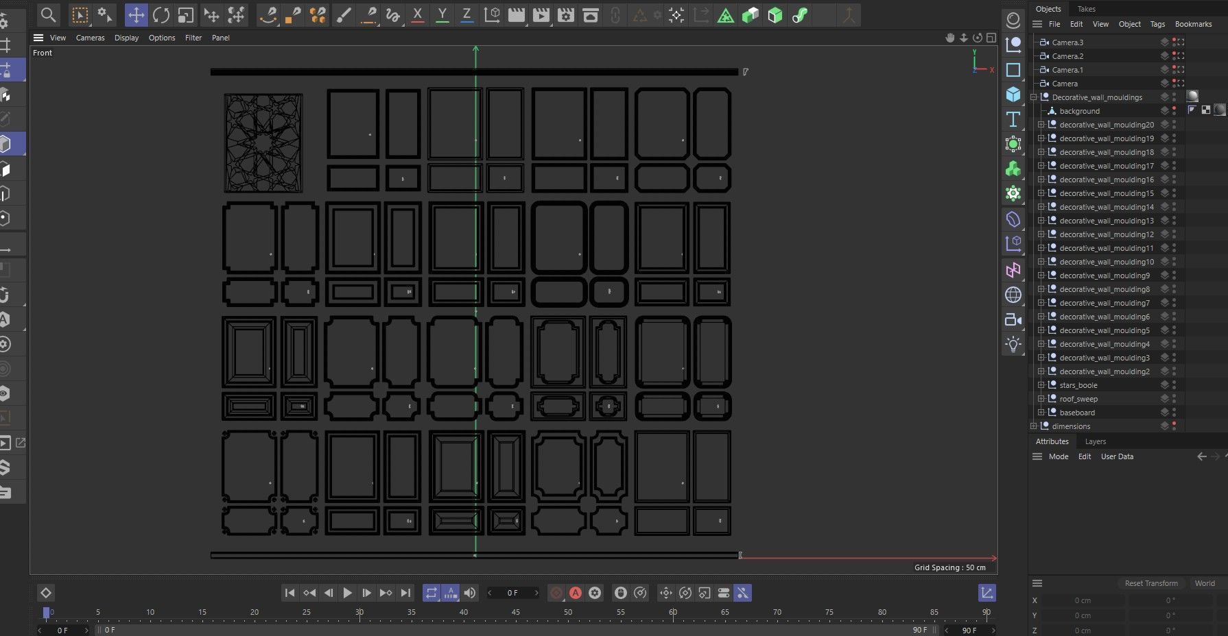 Decorative Wall Mouldings 3D model_17