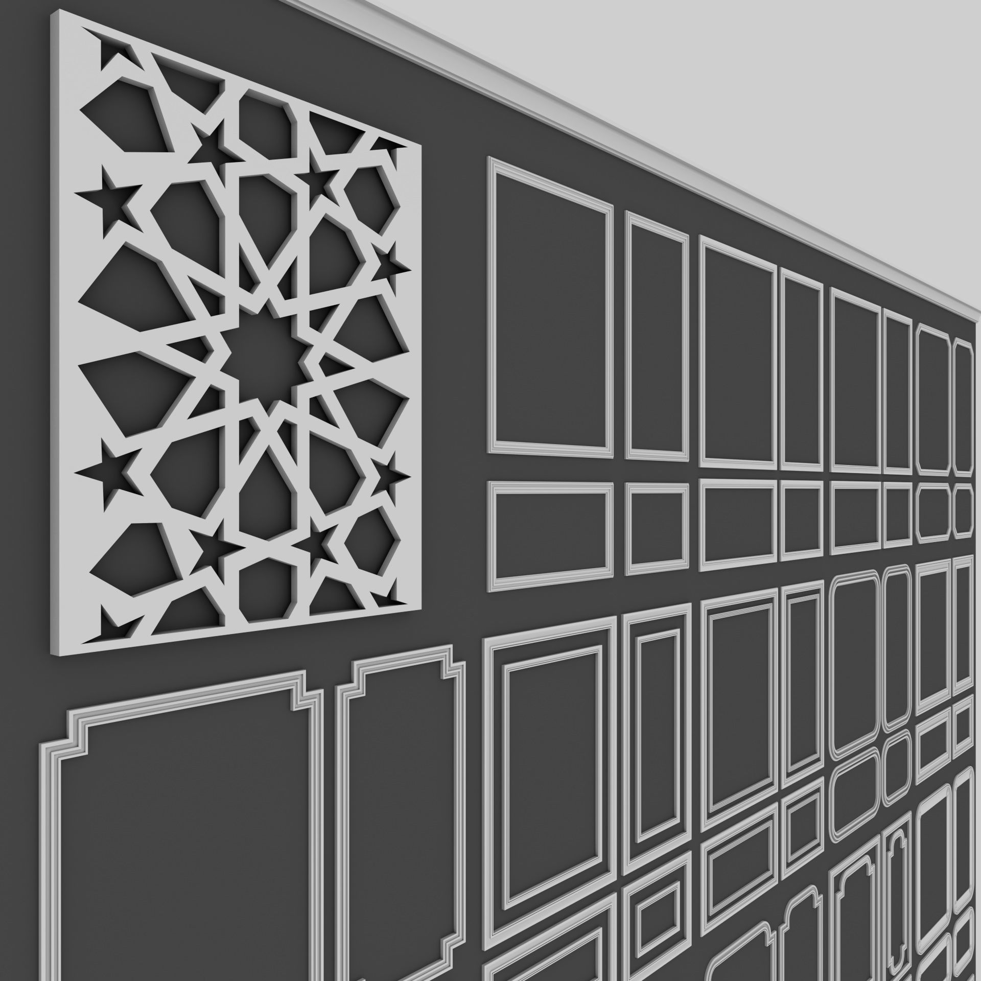 Decorative Wall Mouldings 3D model_2