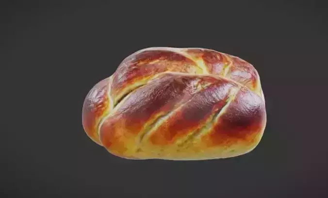 Challah bread 3D Game Ready Model