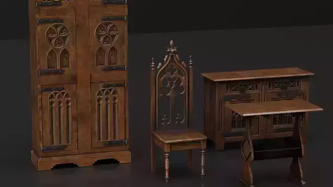 Gothic furniture 3D model