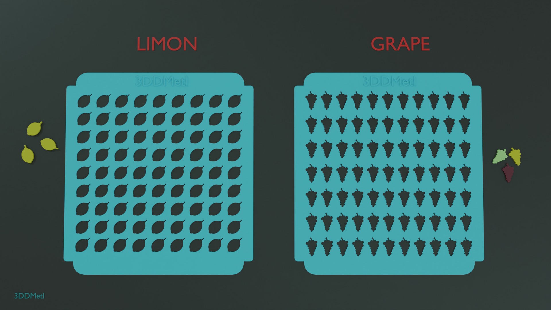 Sprinkle stencil set of ten pieces 3D print model_3