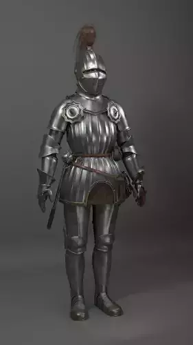 Knight Knight with halberd 3D model