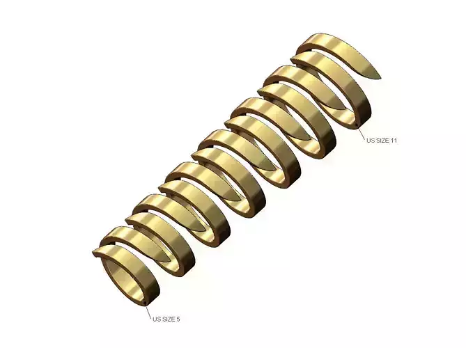 Simple flat wire bypass wide band US sizes 5to11 3D print model