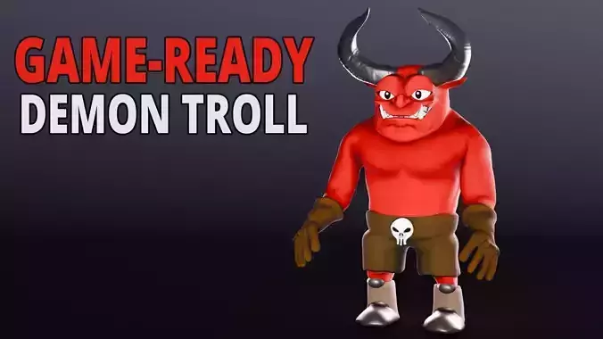 Stylized Demon Troll Character Low-poly 3D model