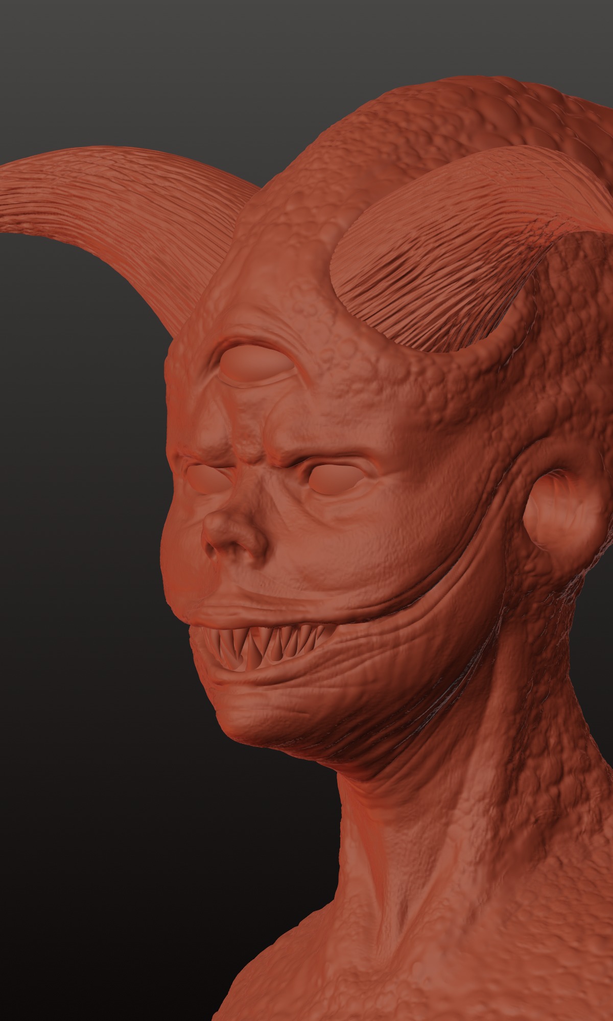 Highly Detailed Demon - STL File for 3D Printing 3D print model_4