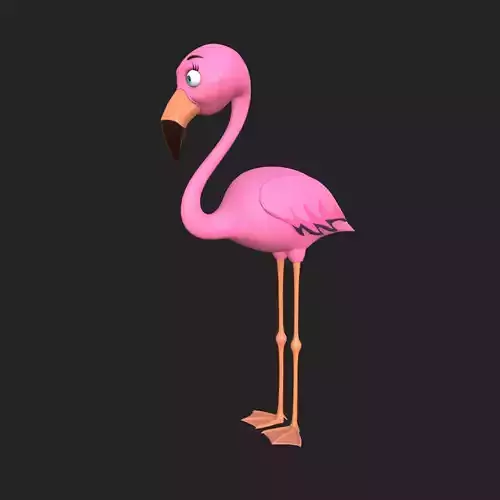 Flamingo cartoon 02 3D model